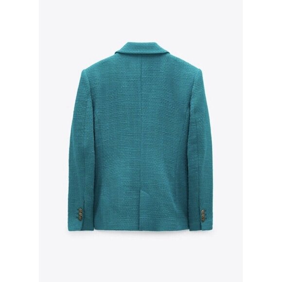 NWT ZARA Emerald Tailored Double Breasted Blazer Blogger’s Favorite​​​ - Picture 9 of 12